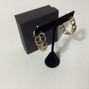 Dior CD Logo Gold Hoop Earrings